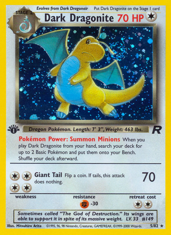 Rocket set Holo Dark Dragonite #5/82 first edition